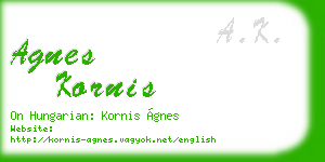 agnes kornis business card