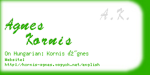 agnes kornis business card